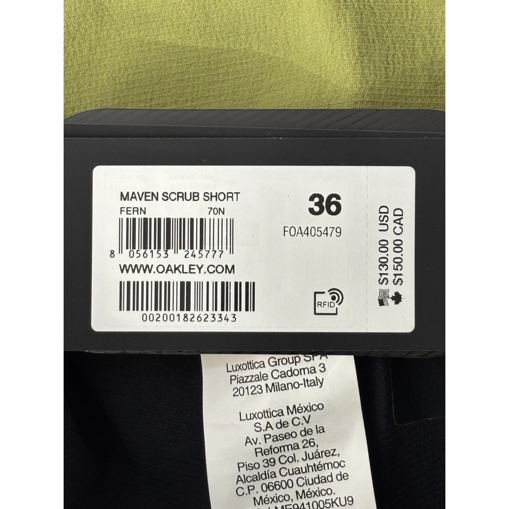 Oakley Maven‎ Scrub Short Mens Fern Logo Regular Fit Zipper Pockets Stretch 36 - Picture 11 of 16